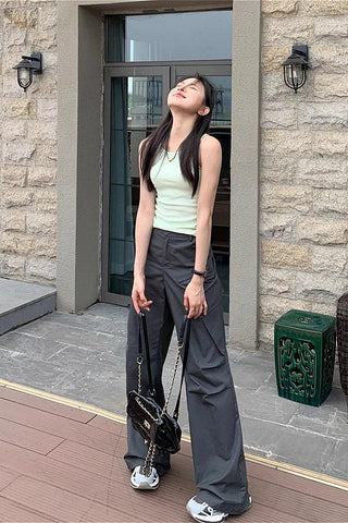 casual overalls high waist pants