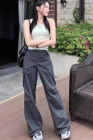 casual overalls high waist pants