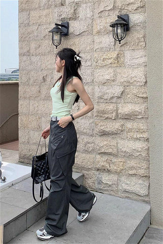 casual overalls high waist pants