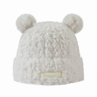 plush knitted woolen beanie