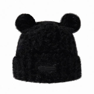 plush knitted woolen beanie