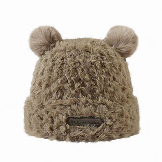 plush knitted woolen beanie