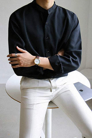 Casual Mandarin Collar Shirt