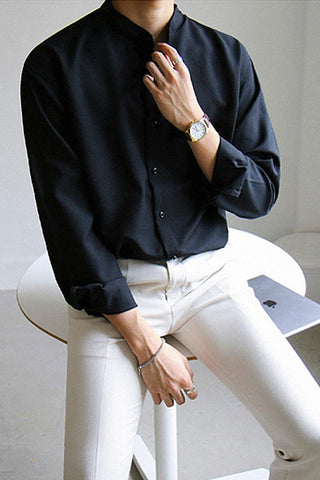 Casual Mandarin Collar Shirt