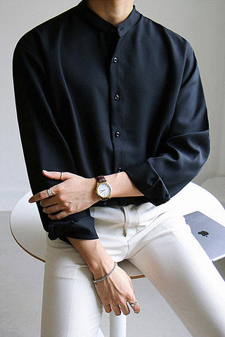 Casual Mandarin Collar Shirt