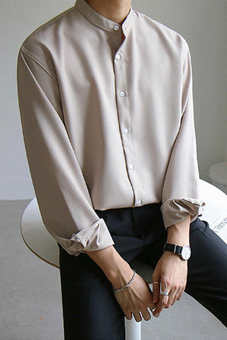 Casual Mandarin Collar Shirt