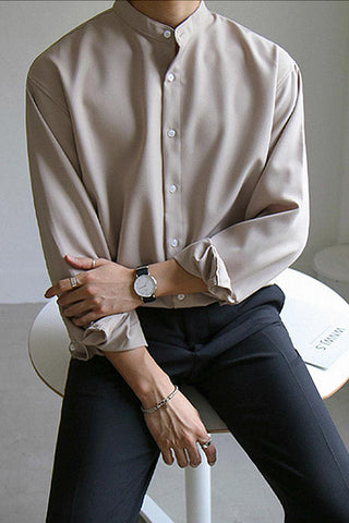 Casual Mandarin Collar Shirt