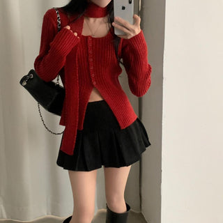 Retro Square Collar Ribbon Sweater