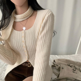 Retro Square Collar Ribbon Sweater