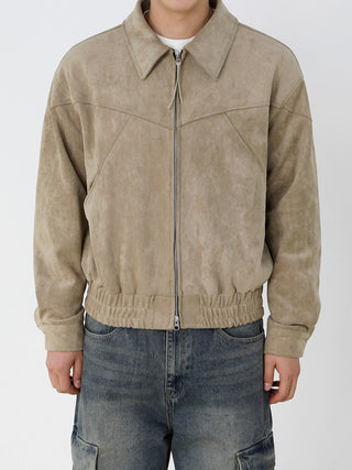 ZIP SUEDE BLOUSON JACKET