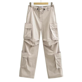 PLEATED BAGGY FIT CARGO PANTS