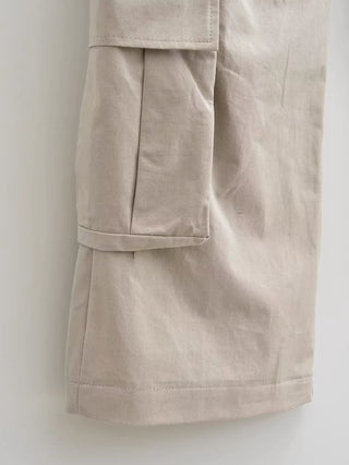 PLEATED BAGGY FIT CARGO PANTS