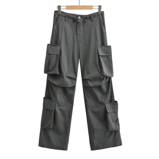 PLEATED BAGGY FIT CARGO PANTS