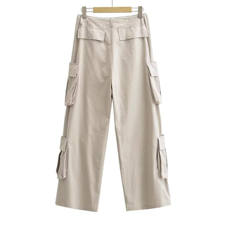 PLEATED BAGGY FIT CARGO PANTS