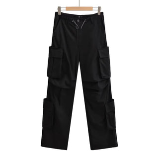 PLEATED BAGGY FIT CARGO PANTS