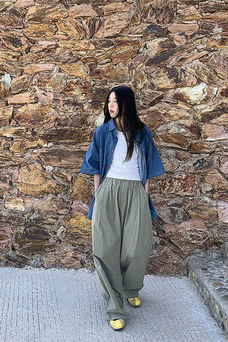 loose high waist casual pants [NW01]