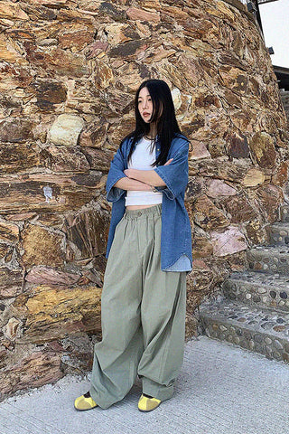 loose high waist casual pants [NW01]