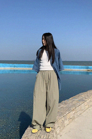 loose high waist casual pants [NW01]