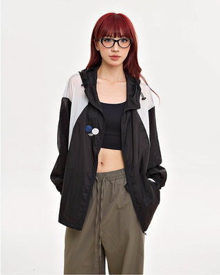 Hooded thin loose jacket