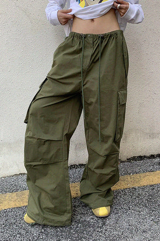 loose casual drawstring cargo pants [NW02]