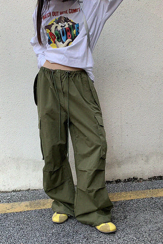 loose casual drawstring cargo pants [NW02]