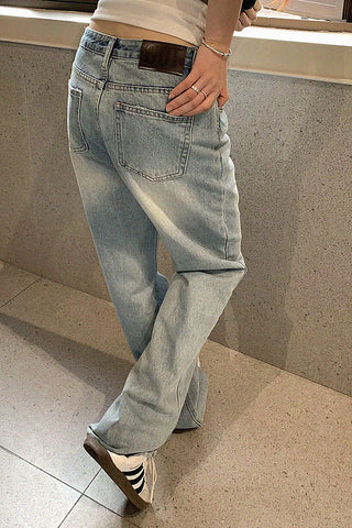 casual straight retro jeans