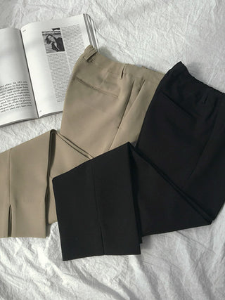 Korean style wide-leg suit pants