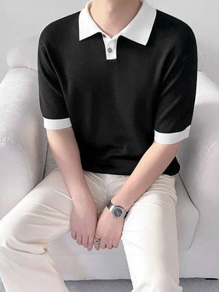 short-sleeved knitted Polo shirt