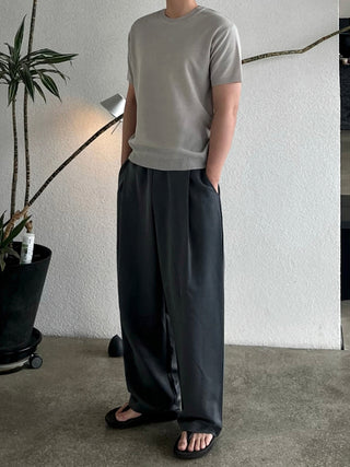 Breathable wide-leg pants