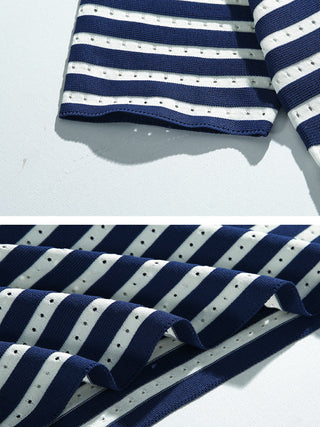 Striped knitted polo shirt