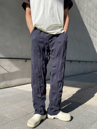 TEXTURE DRAWSTRING PANTS