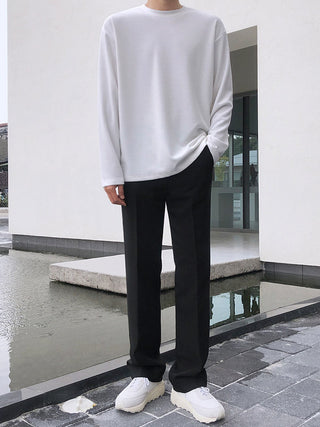 Loose straight black suit pants