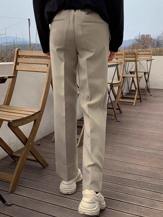 Korean style wide-leg suit pants