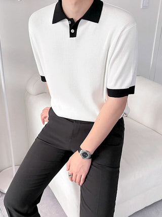 short-sleeved knitted Polo shirt