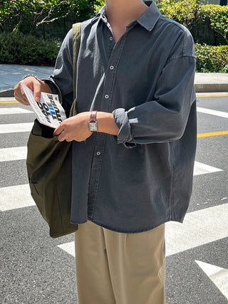 Oversized vintage long-sleeved shirt