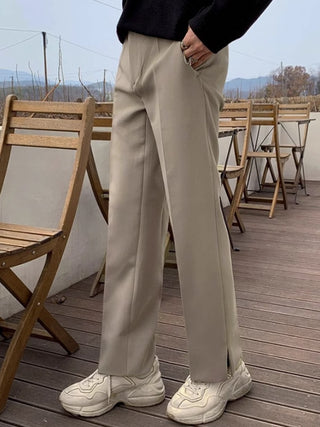 Korean style wide-leg suit pants