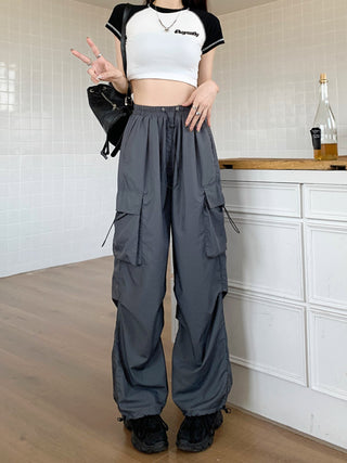 drawstring cargo trousers