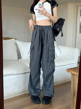 drawstring cargo trousers