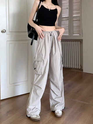 drawstring cargo trousers