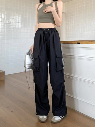 drawstring cargo trousers