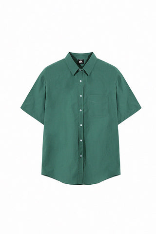 retro loose linen half-sleeve shirt jacket