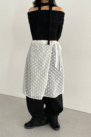 Mesh lace wrap skirt