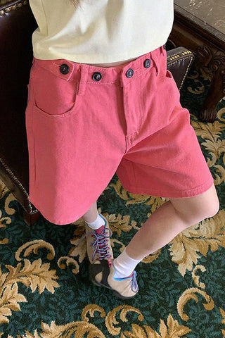 elastic waist loose jeans shorts