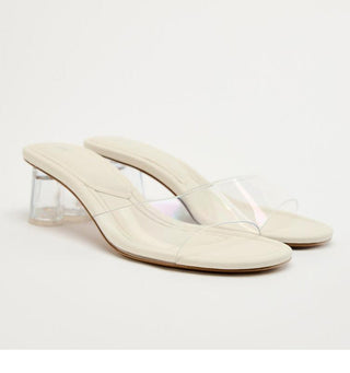 Transparent high-heeled one-strap sandals