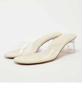 Transparent high-heeled one-strap sandals