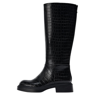 Crocodile pattern round head boots