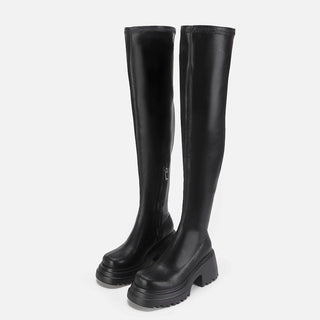 Over-the-Knee Thick-Sole Thin Elastic Boots