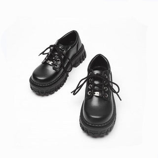 British style leather platform shoes