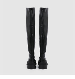 Black Leather Women's Over the knee boots