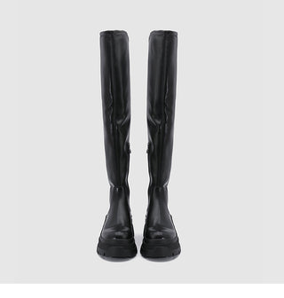 Black Leather Women's Over the knee boots